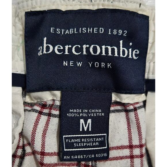 Abercrombie Plaid Pajama Pants Size Medium Polyester Flame Resistant - Picture 4 of 10